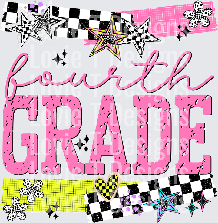 SEEING STARS SCHOOL FOURTH GRADE back-to-school DTF transfer design