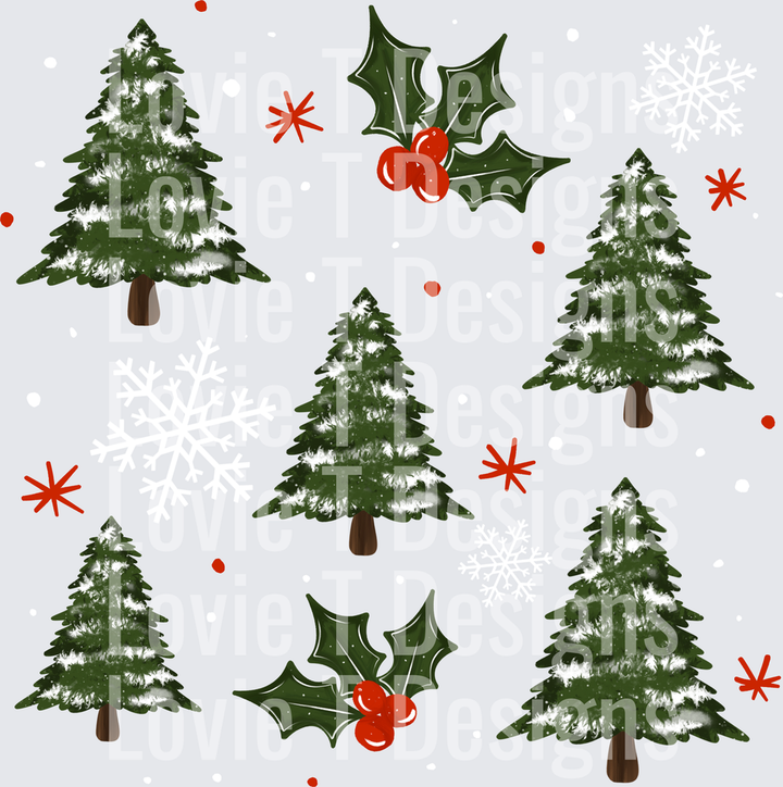CHRISTMAS TREES NO STRIPES Christmas DTF transfer design