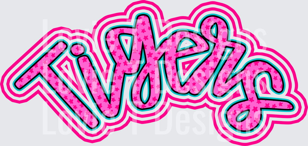 TIGERS PINK POCKET mascot DTF transfer design