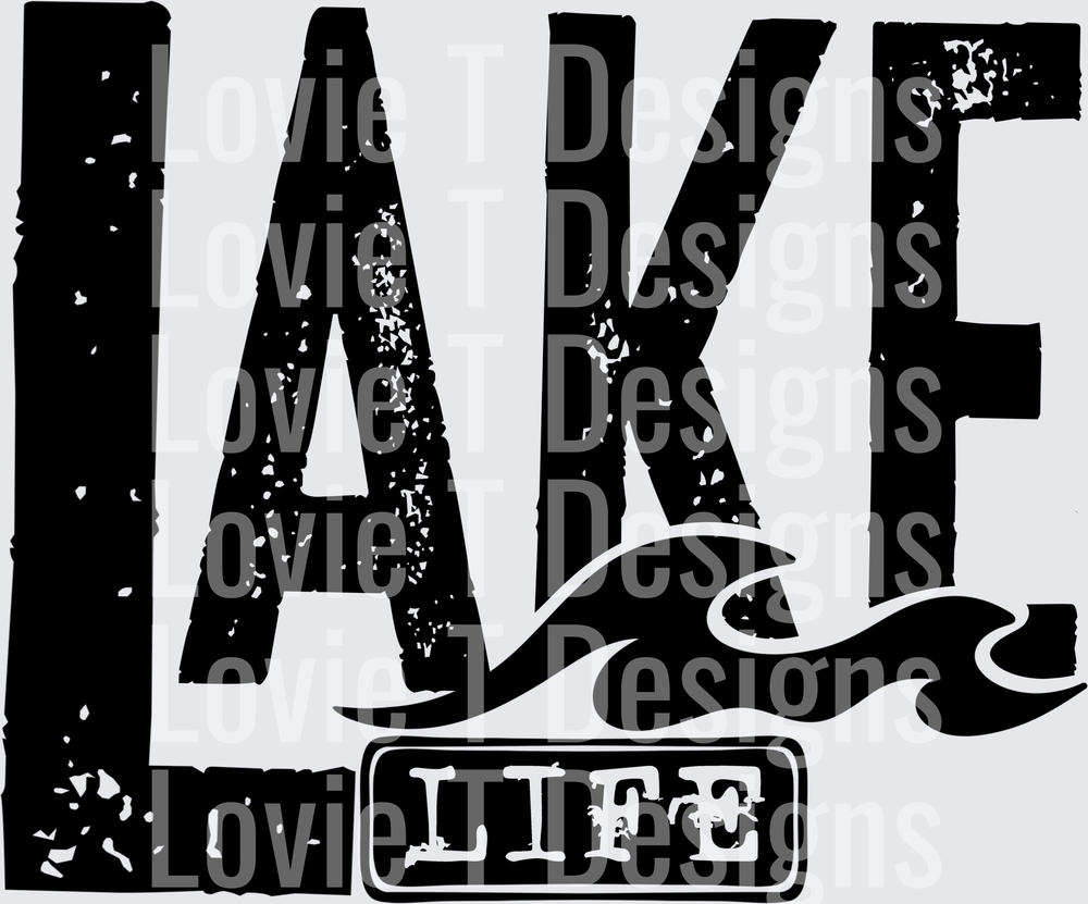 Lake Life Black single color