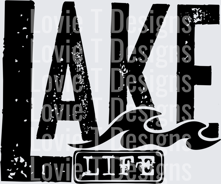 Lake Life Black single color
