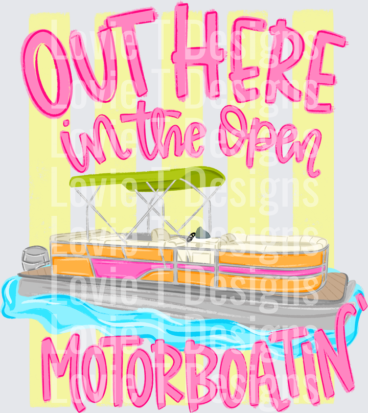 Out Here Motorboatin With Stripes summer DTF transfer design