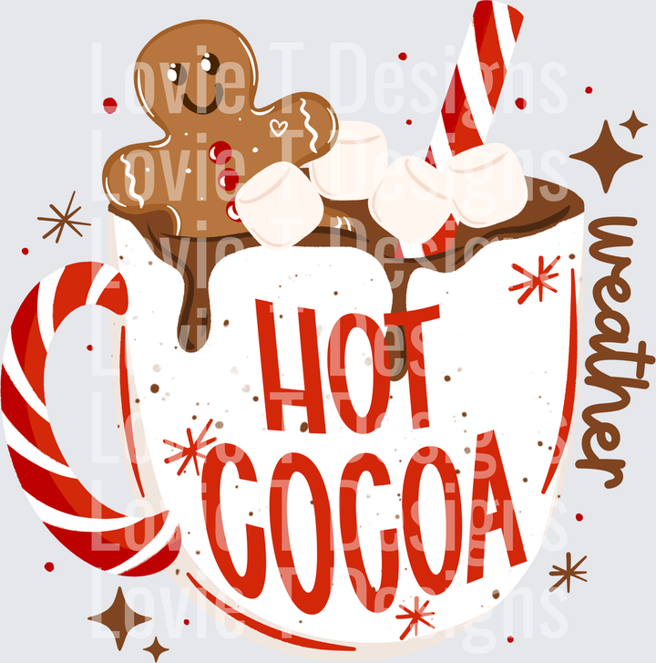 Hot Cocoa Weather Mug DTF transfer design