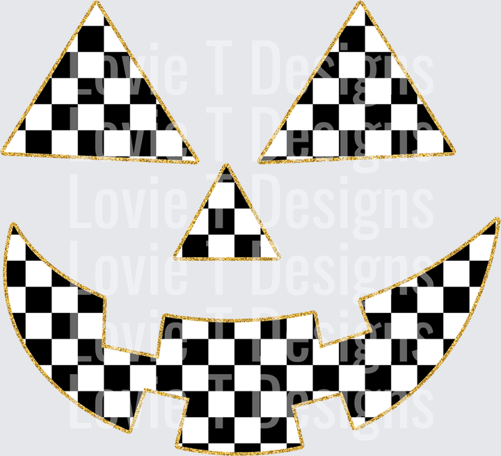 Checkered Face Halloween DTF transfer design