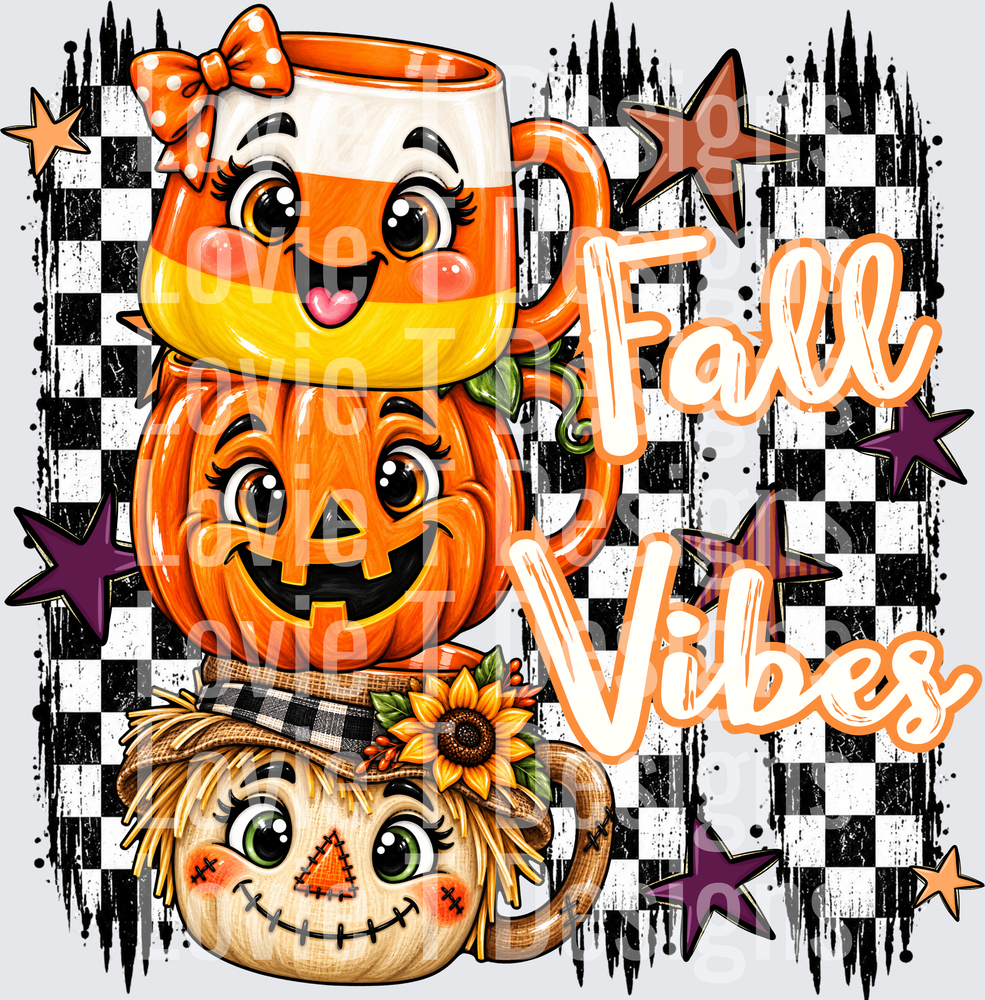 Fall Mugs fall DTF transfer design