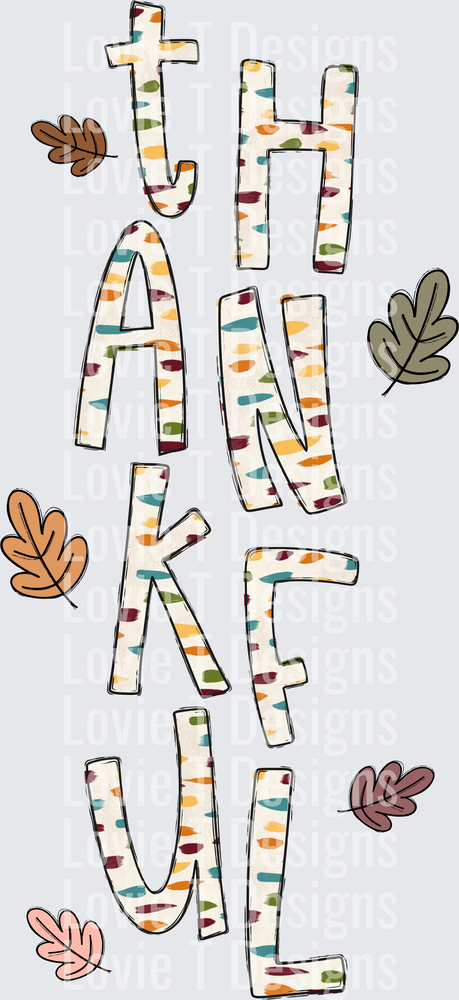 Thankful Thanksgiving DTF transfer design