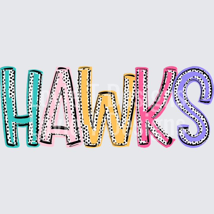 Hawks Dixie Dot Mascots – DTF Transfer – product image