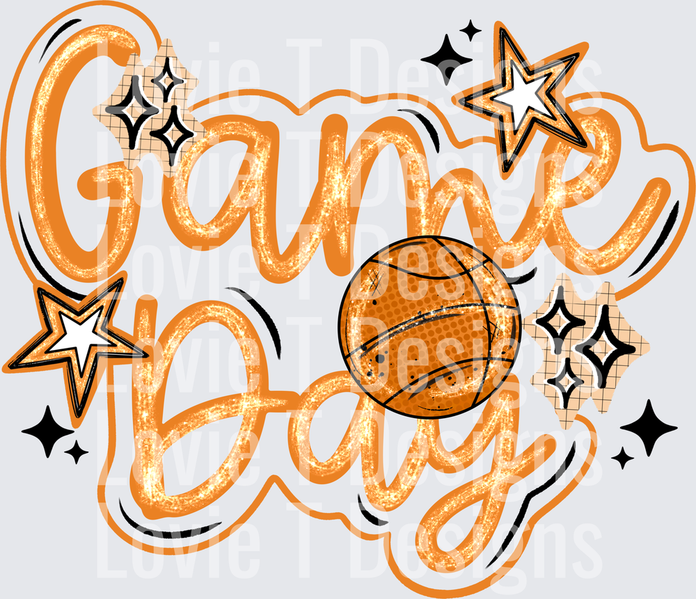 Game Day Basketball 2 sports DTF transfer design