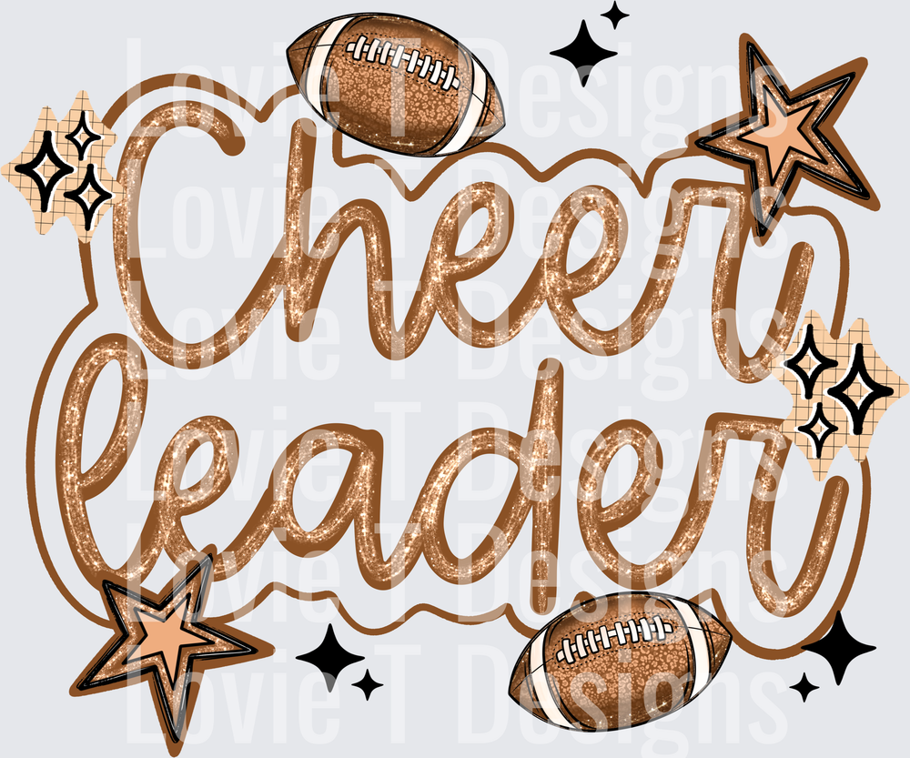Cheerleader Football sports DTF transfer design