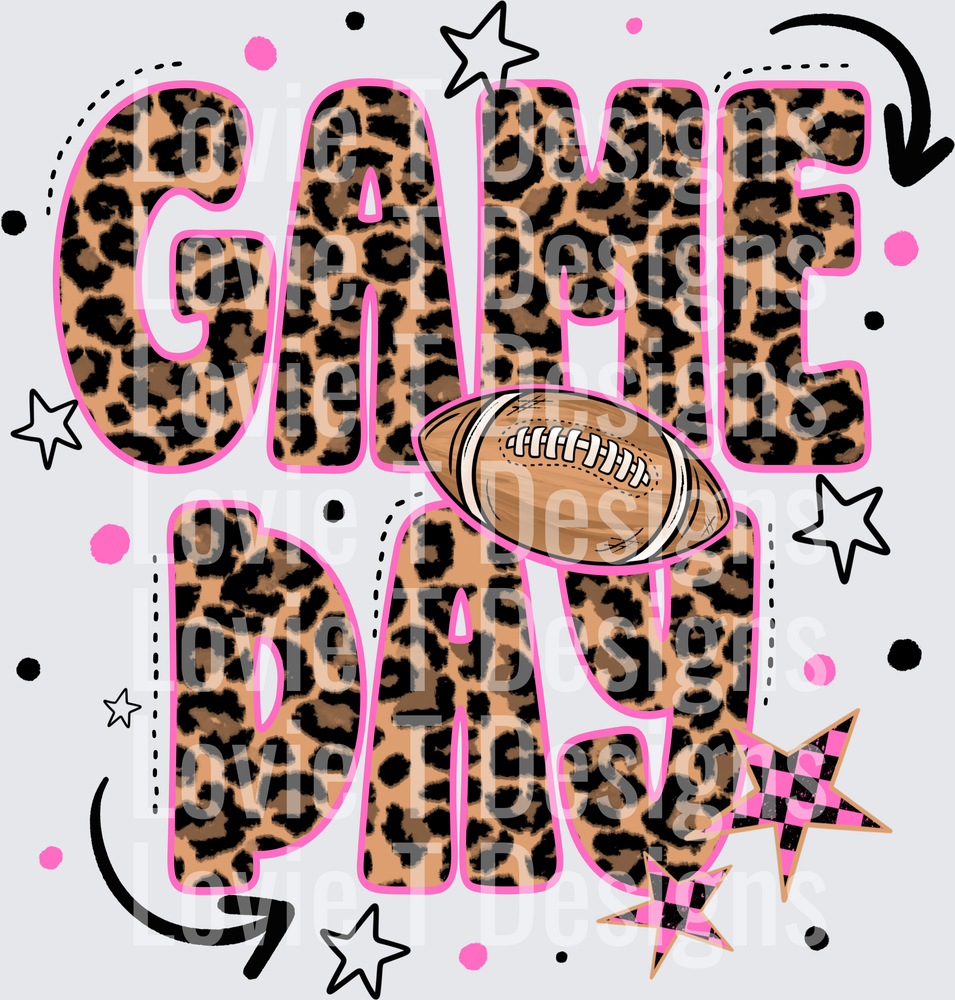 GAME DAY LEOPARD football DTF transfer design