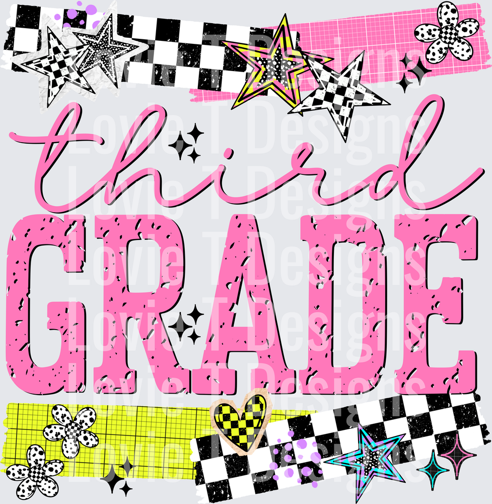 SEEING STARS SCHOOL THIRD GRADE back-to-school DTF transfer design
