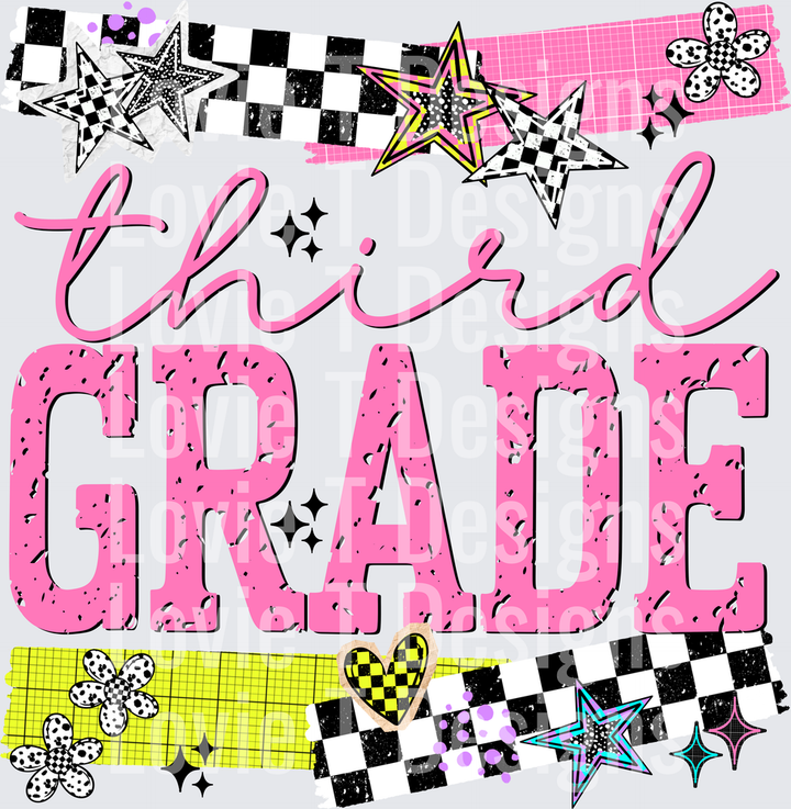 SEEING STARS SCHOOL THIRD GRADE back-to-school DTF transfer design
