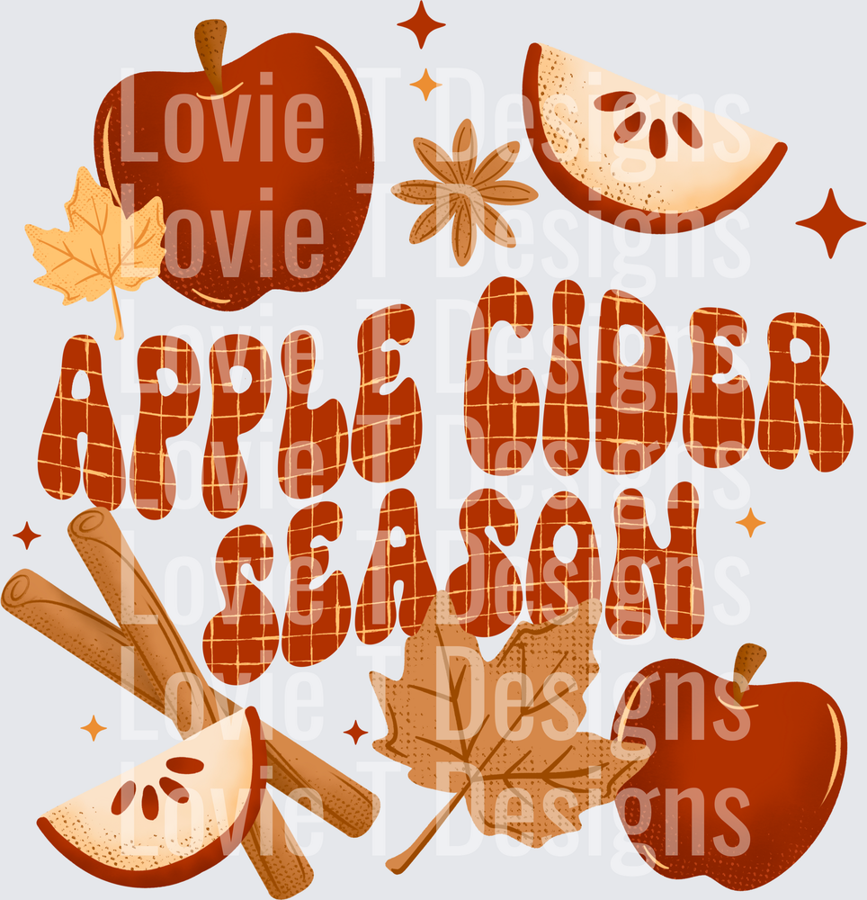 Apple Cider Season Fall DTF transfer design