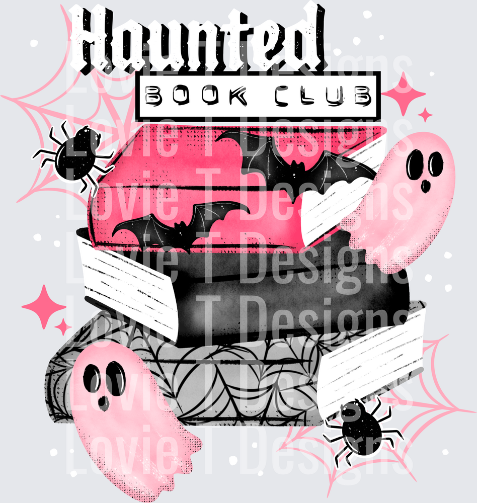 Haunted Book Club Halloween DTF transfer design