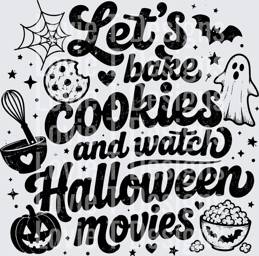 LETS BAKE COOKIES AND WATCH HALLOWEEN MOVIES black