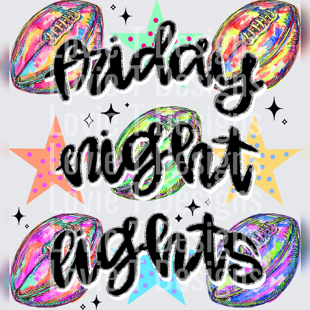 Friday Night Lights Colorful – DTF Transfer – product image
