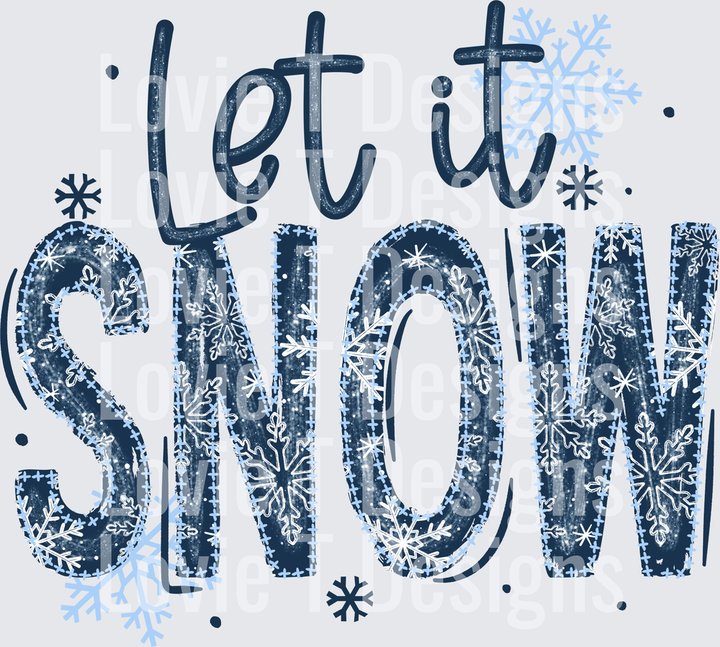 Let It Snow (Navy) DTF transfer design