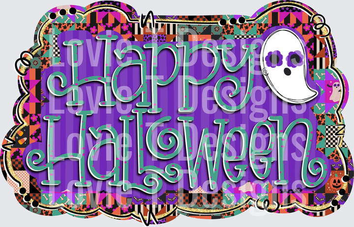 Happy Halloween Patterned DTF transfer