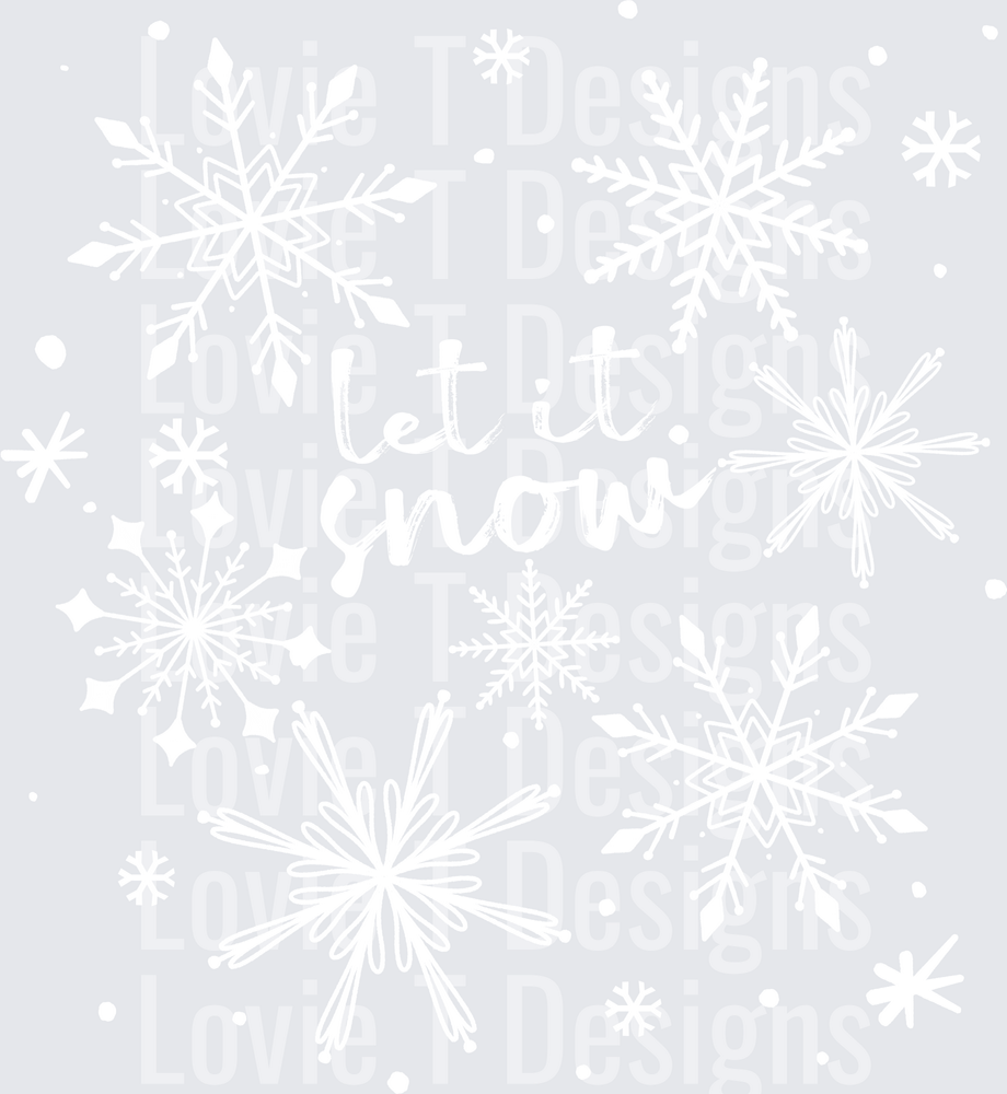 Let It Snow Snowflakes (White) DTF transfer design