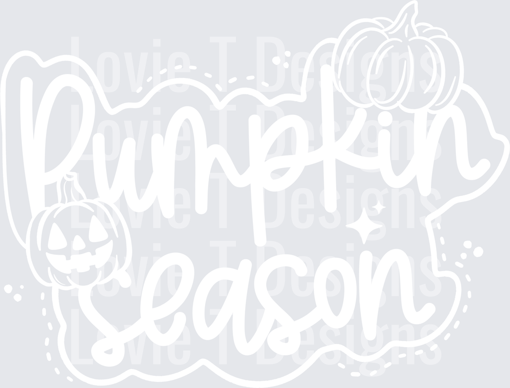 PUMPKIN SEASON SINGLE COLOR WHITE 1 fall DTF transfer design