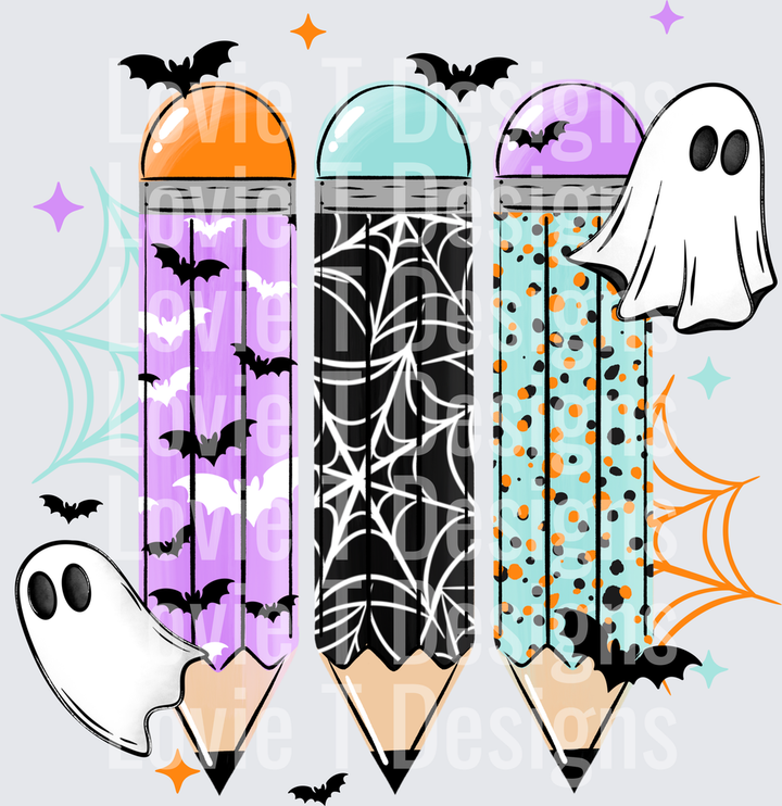 HALLOWEEN PENCILS Halloween DTF transfer design