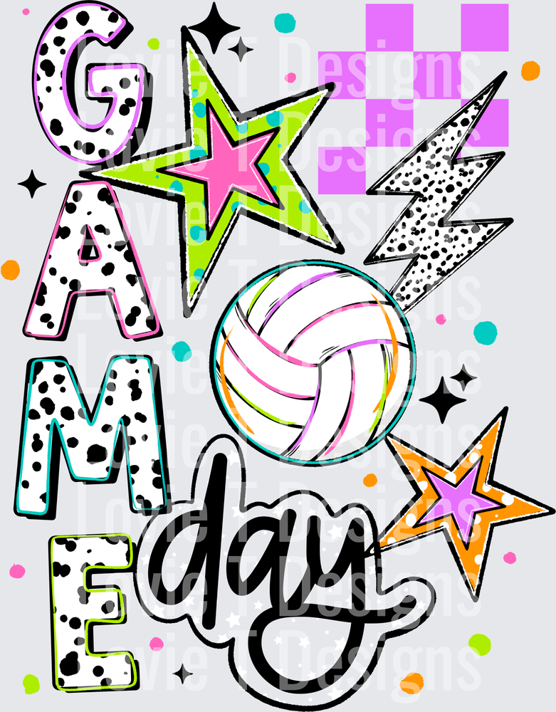 GAME DAY VOLLEYBALL 2 Volleyball DTF transfer design