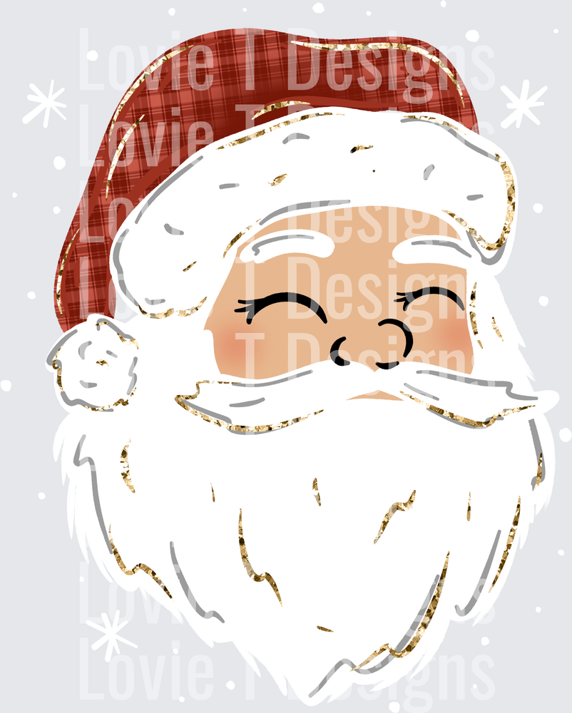Plaid Santa (Light Skin Tone) DTF transfer design