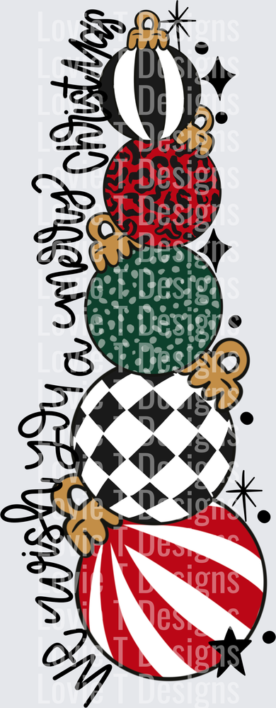 We Wish You A Merry Christmas Ornament Back DTF transfer