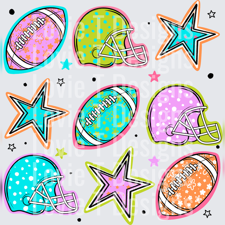 Colorful Football – DTF Transfer – product image