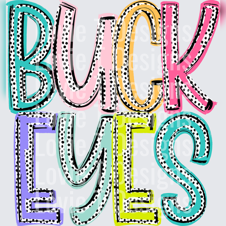Buck-Eyes Dixie Dot Mascots – DTF Transfer – product image