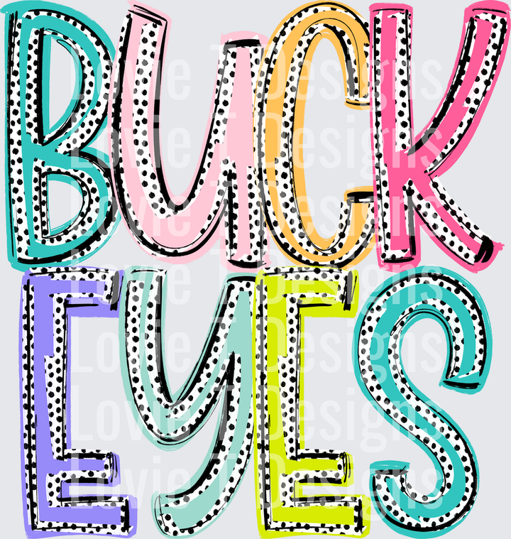 BUCK-EYES DIXIE DOT MASCOTS mascot DTF transfer design