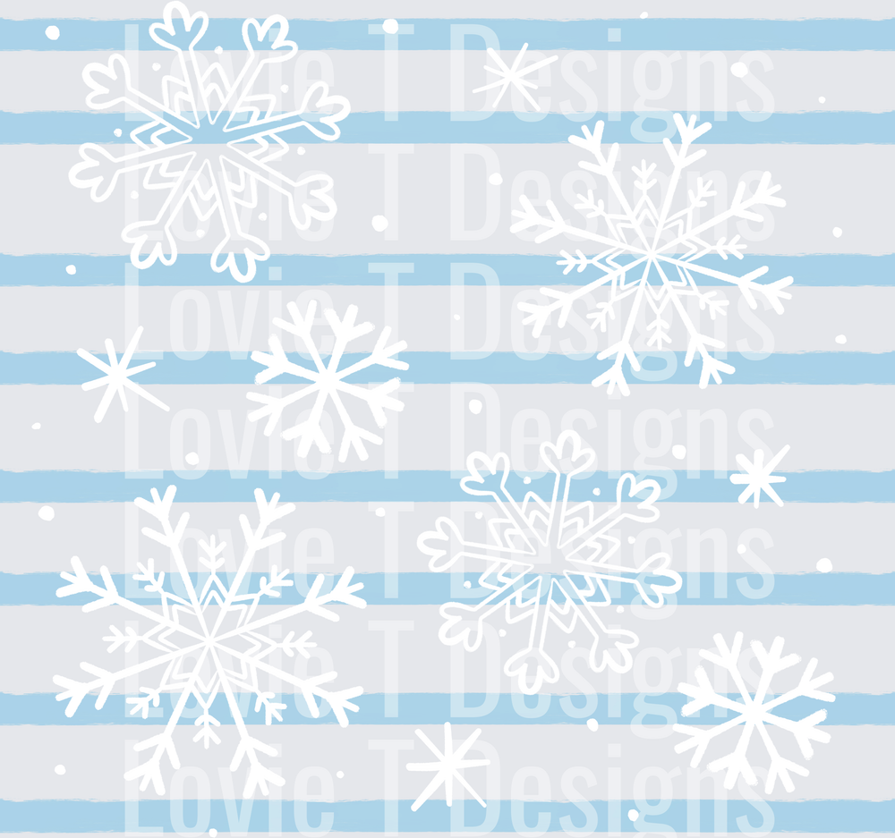 Snowflake Stripes (Light Blue) DTF transfer design