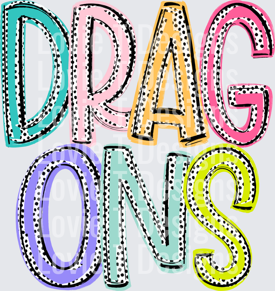 DRAGONS DIXIE DOT MASCOTS