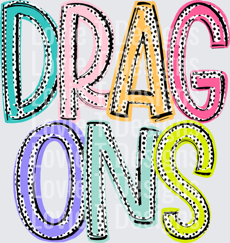 DRAGONS DIXIE DOT MASCOTS