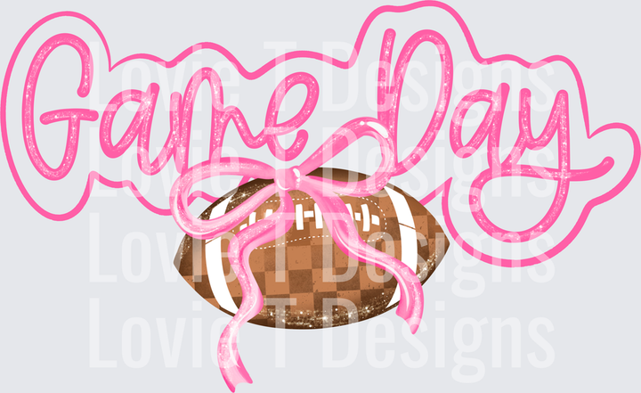 GAME DAY PINK CURSIVE Sports DTF transfer design
