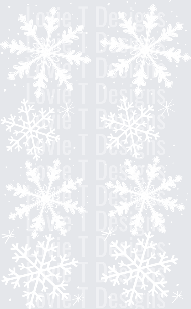 Snowflake Sleeves (White) DTF transfer design