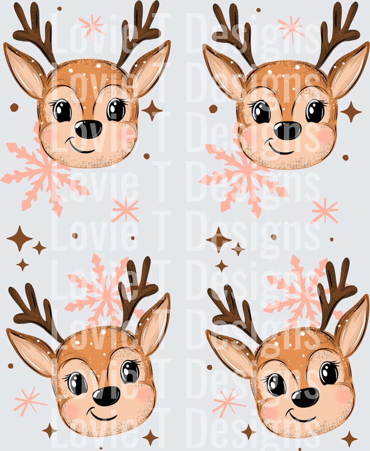 Reindeer Snowflakes Sleeves DTF transfer design