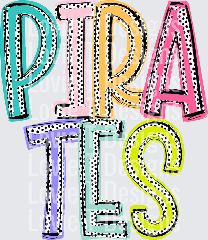 PIRATES DIXIE DOT MASCOTS mascot DTF transfer design