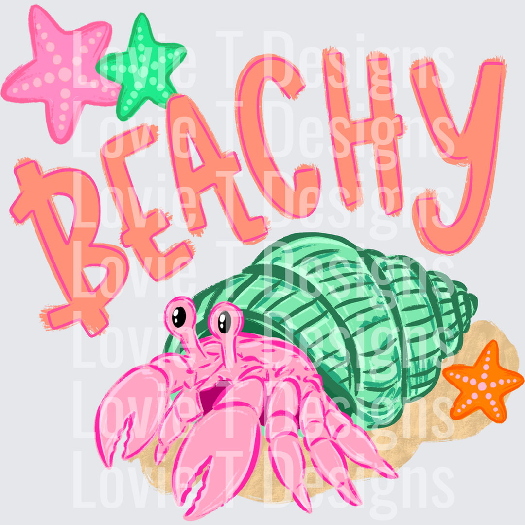 Beachy Hermit Crab – DTF Transfer – product image
