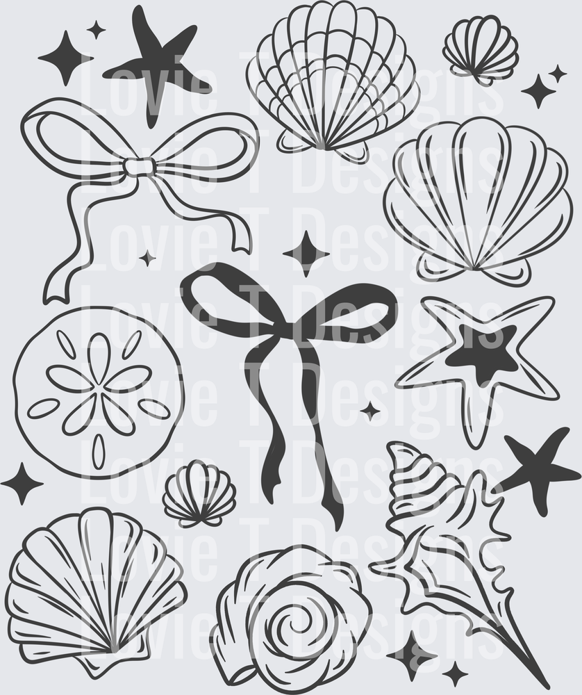 Shells_And_Bows_Single_Color_Gray