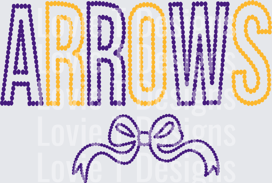 ROSETTE ARROWS PURPLE AND GOLD