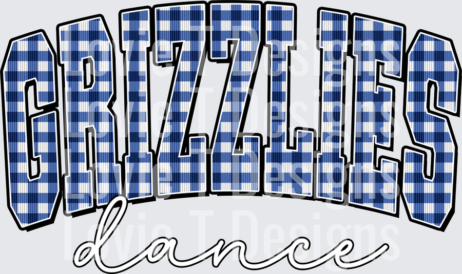 GRIZZLIES DANCE ROYAL BLUE GINGHAM