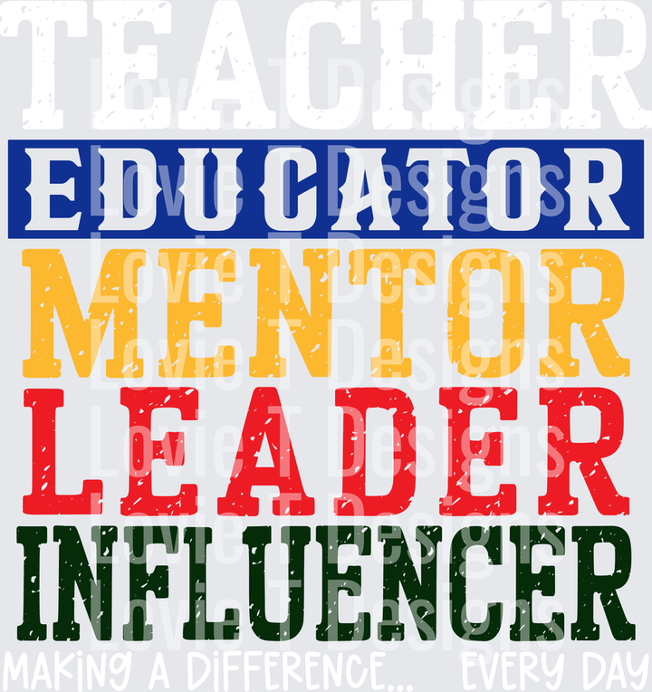 Male Teacher back-to-school DTF transfer design