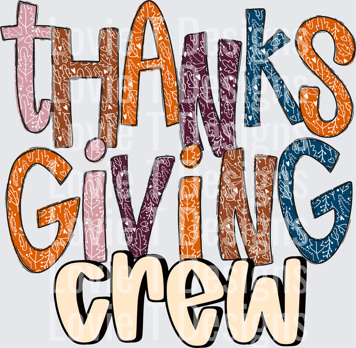 Thanksgiving Crew 2 DTF transfer design