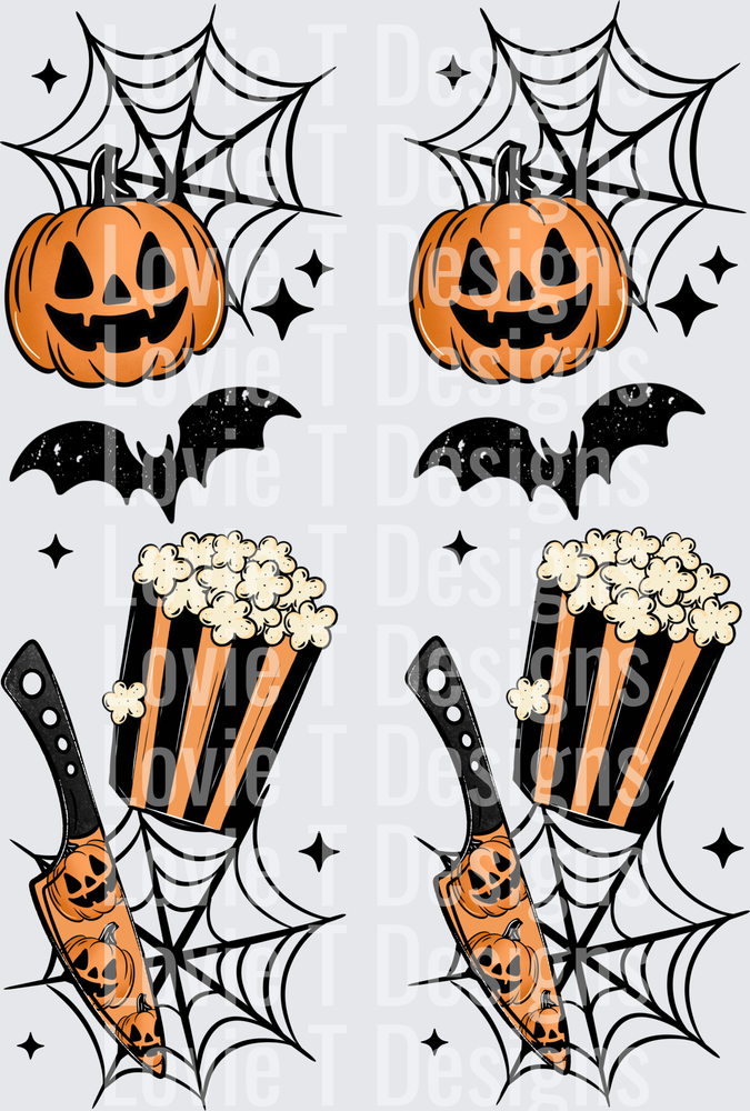 SCARY MOVIE SEASON SLEEVE BLACK Halloween DTF transfer design