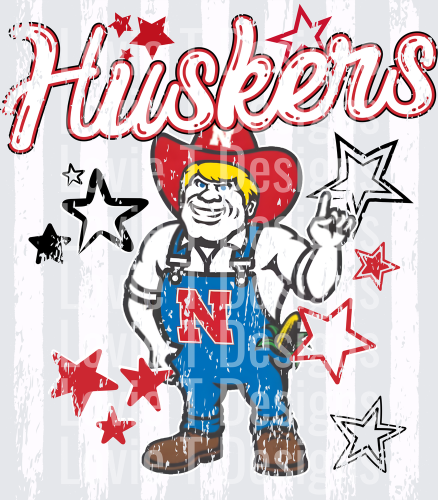 NEBRASKA HUSKERS STARS AND VERTICAL STRIPES
