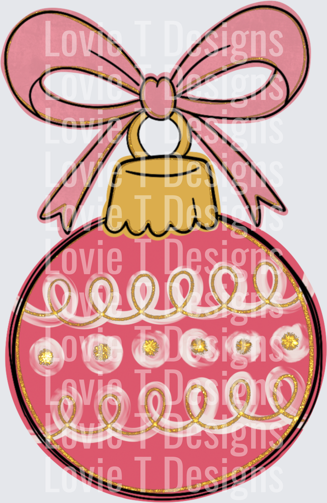 Pink Ornament Pocket DTF transfer