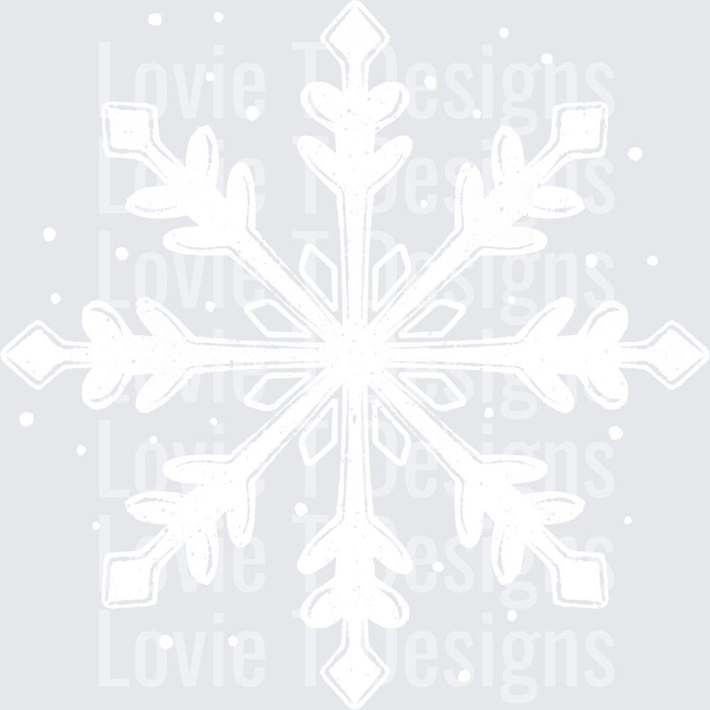 White Snowflake DTF transfer design