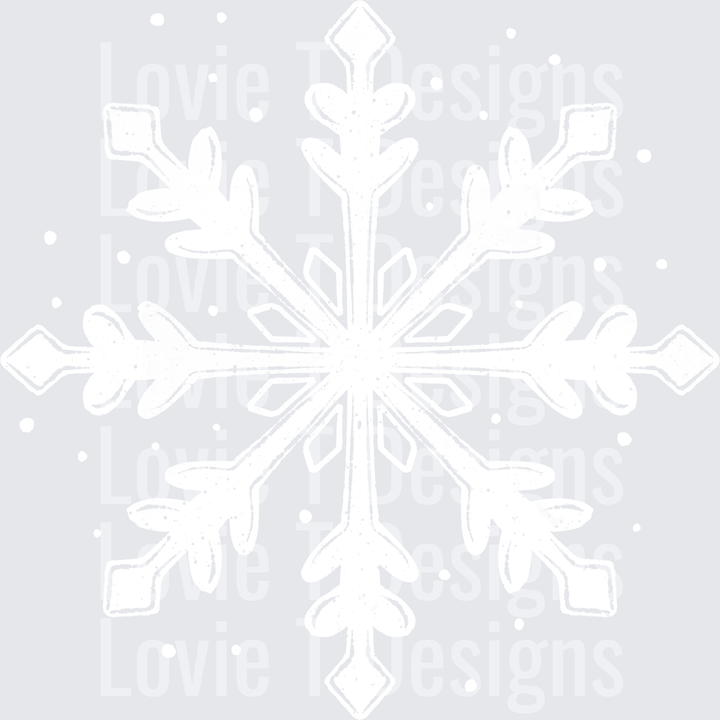 White Snowflake DTF transfer design