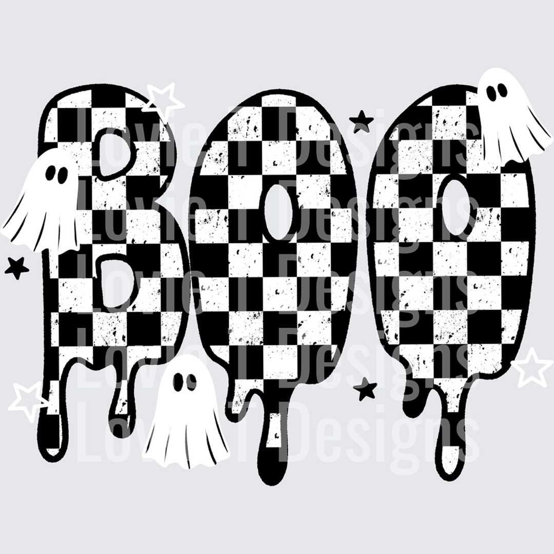 Boo Checker Drip – DTF Transfer – product image